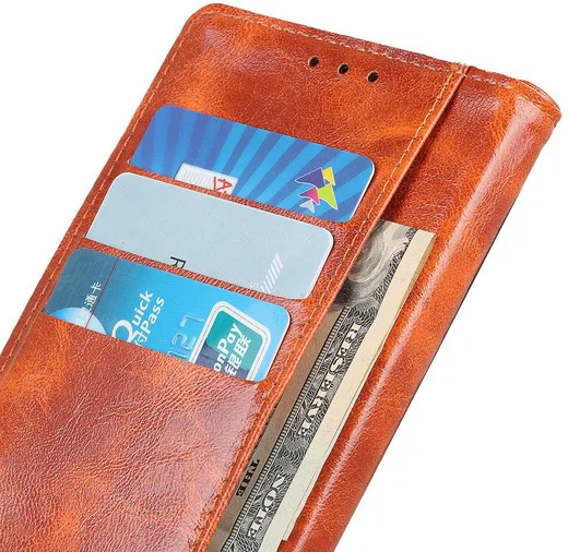 Samsung Galaxy A40 Portemonnee Knoop Hoesje Oranje afbeelding 3