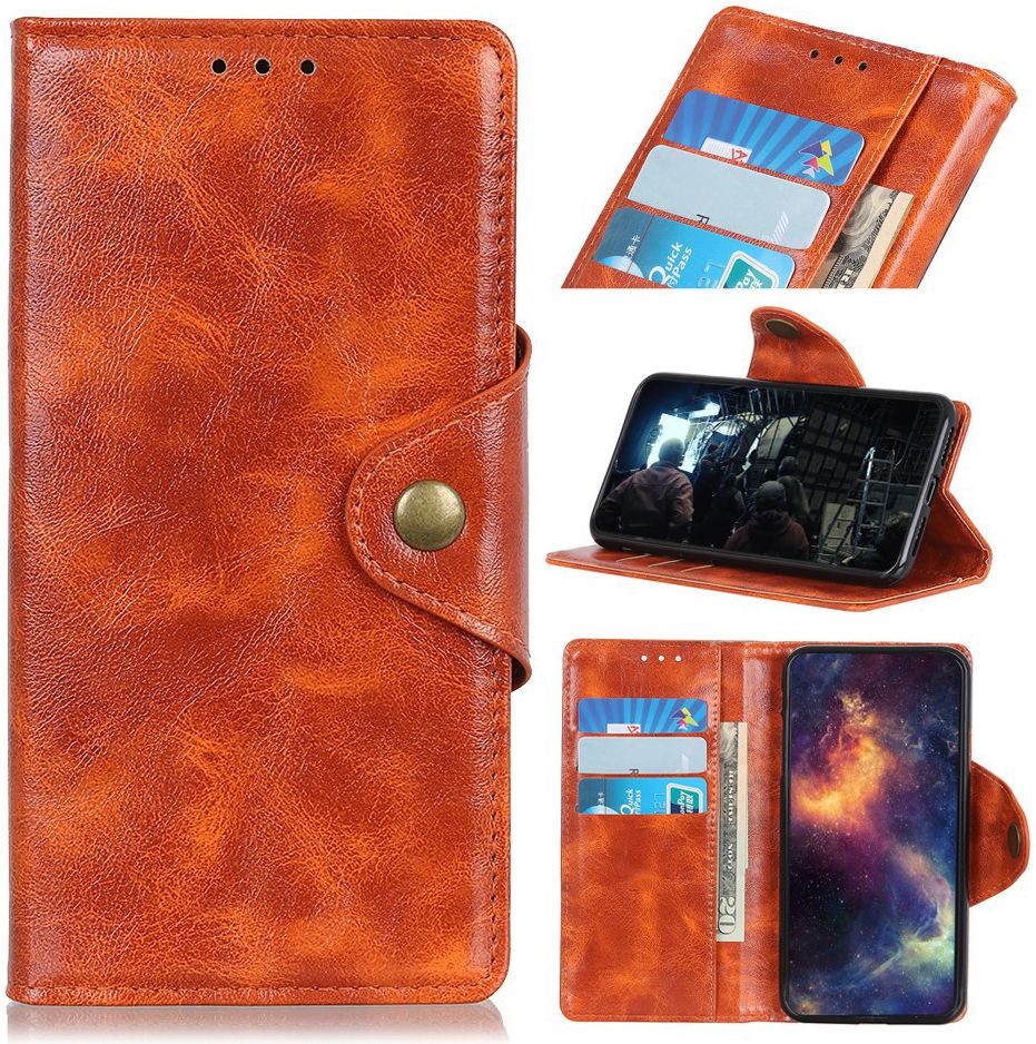 Samsung Galaxy A40 Portemonnee Knoop Hoesje Oranje afbeelding 9