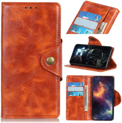 Samsung Galaxy A40 Portemonnee Knoop Hoesje Oranje afbeelding 9