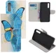 Samsung Galaxy A70 Portemonnee Print Hoesje Blauw Vlinder afbeelding 5