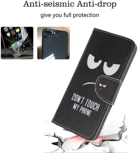 Samsung Galaxy A70 Portemonnee Print Hoesje Don't Touch My Phone afbeelding 2