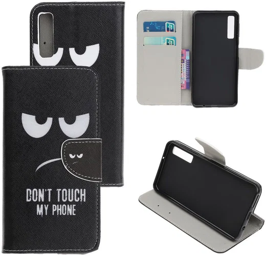 Samsung Galaxy A70 Portemonnee Print Hoesje Don't Touch My Phone afbeelding 5