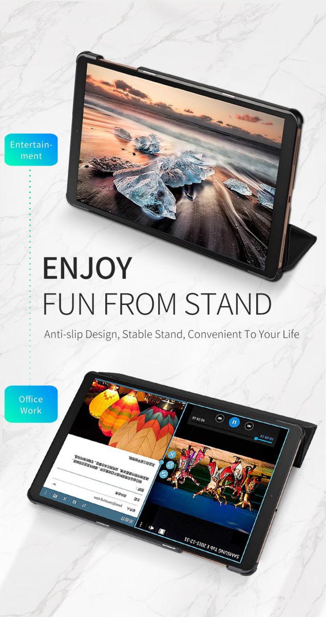 Dux Ducis Samsung Galaxy Tab A 10.1 (2019) Tri-fold Hoes Roze afbeelding 13