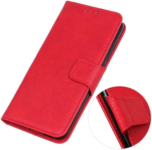Samsung Galaxy A50 Book Case Hoesje Wallet Stand Kunst Leer Rood afbeelding 7