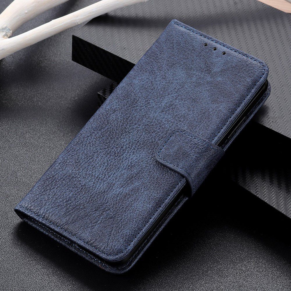 Samsung Galaxy A50 Book Case Hoesje Wallet Stand Kunst Leer Blauw afbeelding 10