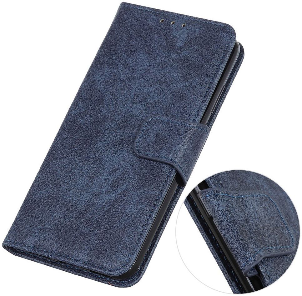 Samsung Galaxy A50 Book Case Hoesje Wallet Stand Kunst Leer Blauw afbeelding 7