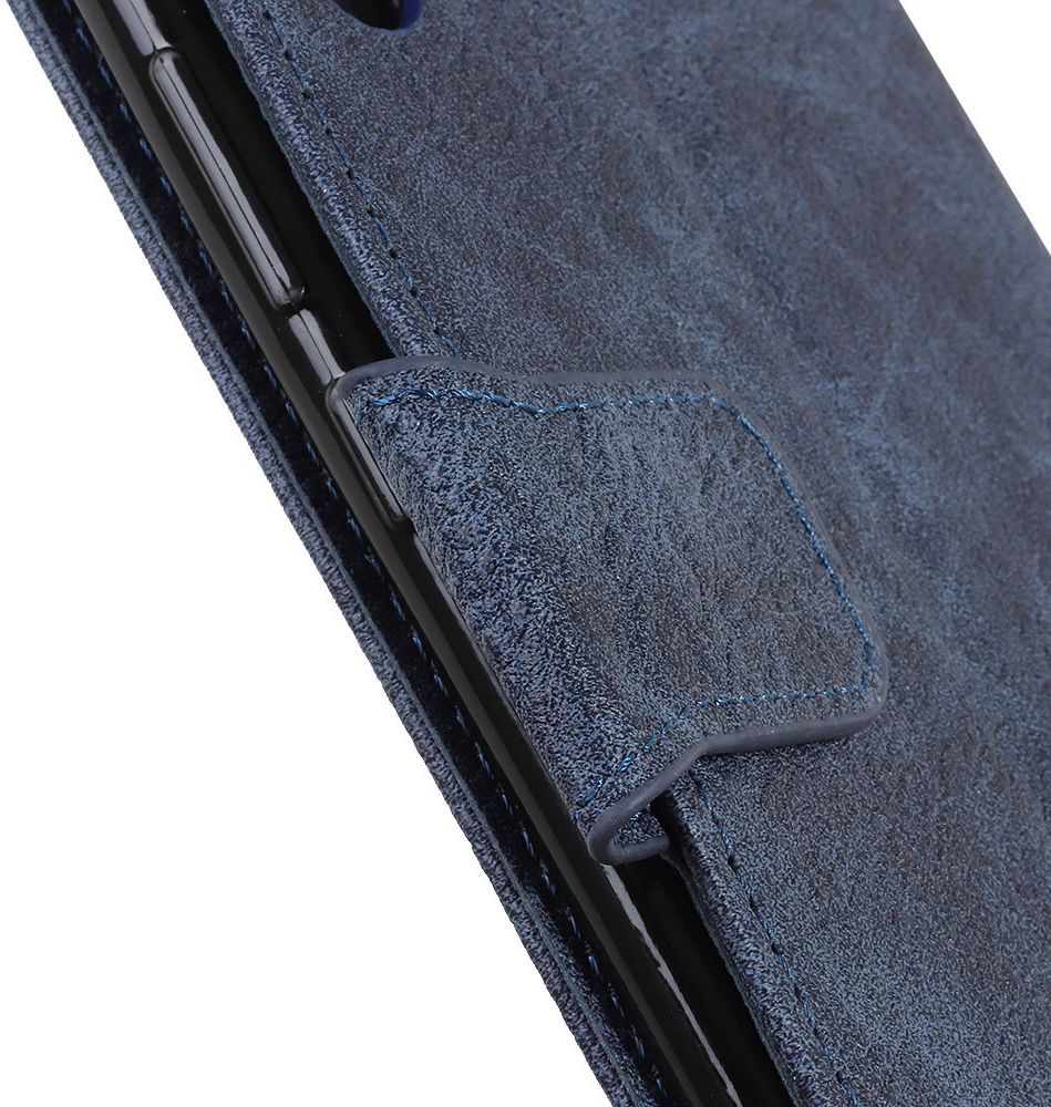Samsung Galaxy A50 Book Case Hoesje Wallet Stand Kunst Leer Blauw afbeelding 8