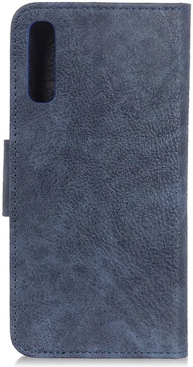 Samsung Galaxy A50 Book Case Hoesje Wallet Stand Kunst Leer Blauw afbeelding 9