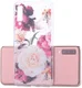 Samsung Galaxy A7 (2018) Glitter TPU Hoesje met Print Elegant Flowers afbeelding 2