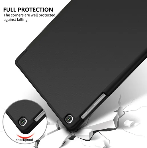 Samsung Galaxy Tab A 10.1 (2019) Tri-fold Hoes Zwart afbeelding 4