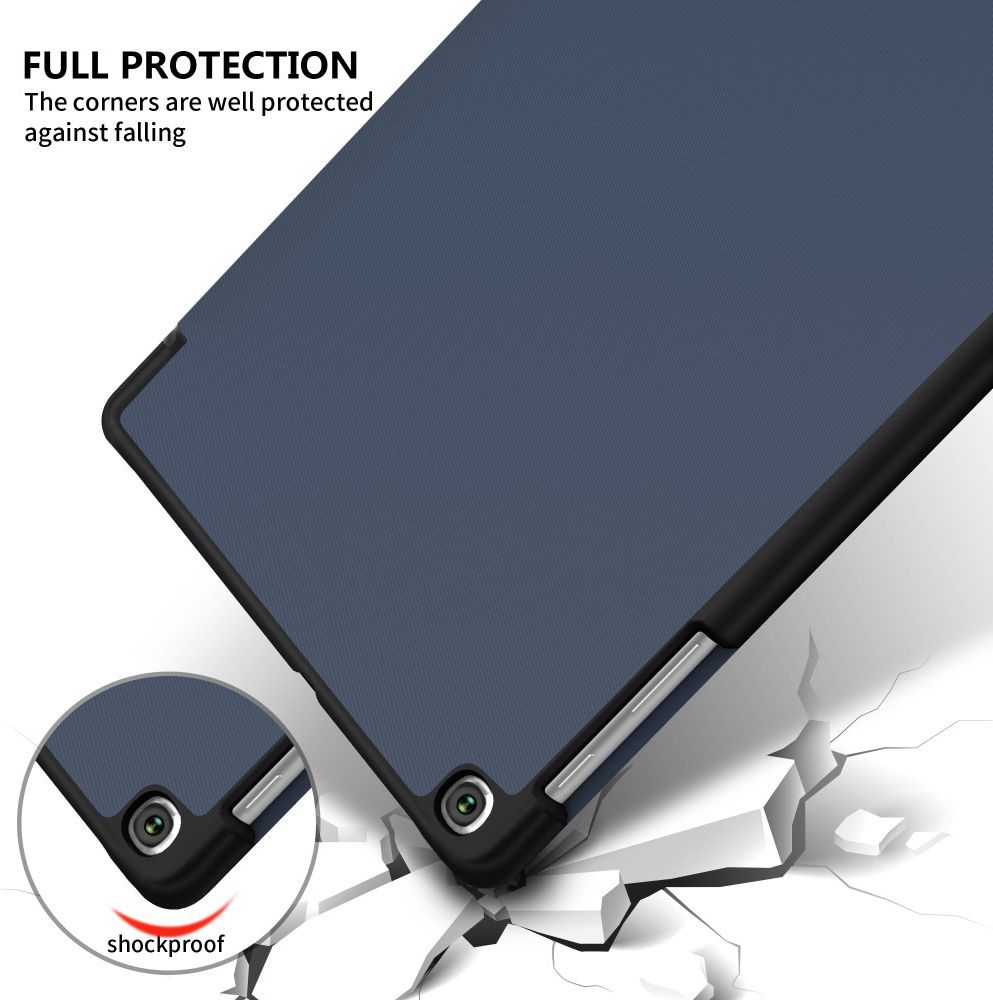 Samsung Galaxy Tab A 10.1 (2019) Tri-fold Hoes Blauw afbeelding 4