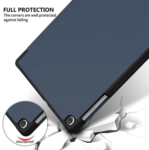 Samsung Galaxy Tab A 10.1 (2019) Tri-fold Hoes Blauw afbeelding 4