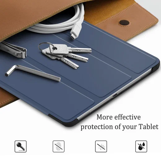 Samsung Galaxy Tab A 10.1 (2019) Tri-fold Hoes Blauw afbeelding 5