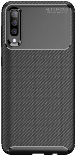 Samsung Galaxy A70 Siliconen Carbon Hoesje Rood afbeelding 6