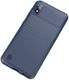 Samsung Galaxy A10 Siliconen Carbon Hoesje Blauw afbeelding 2