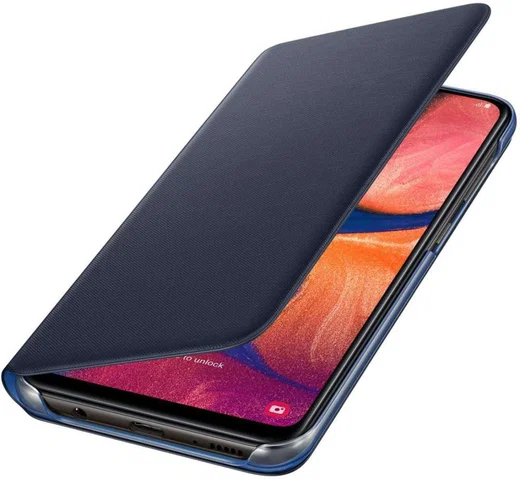 Origineel Samsung Galaxy A20E Hoesje Wallet Cover Zwart/Blauw afbeelding 1