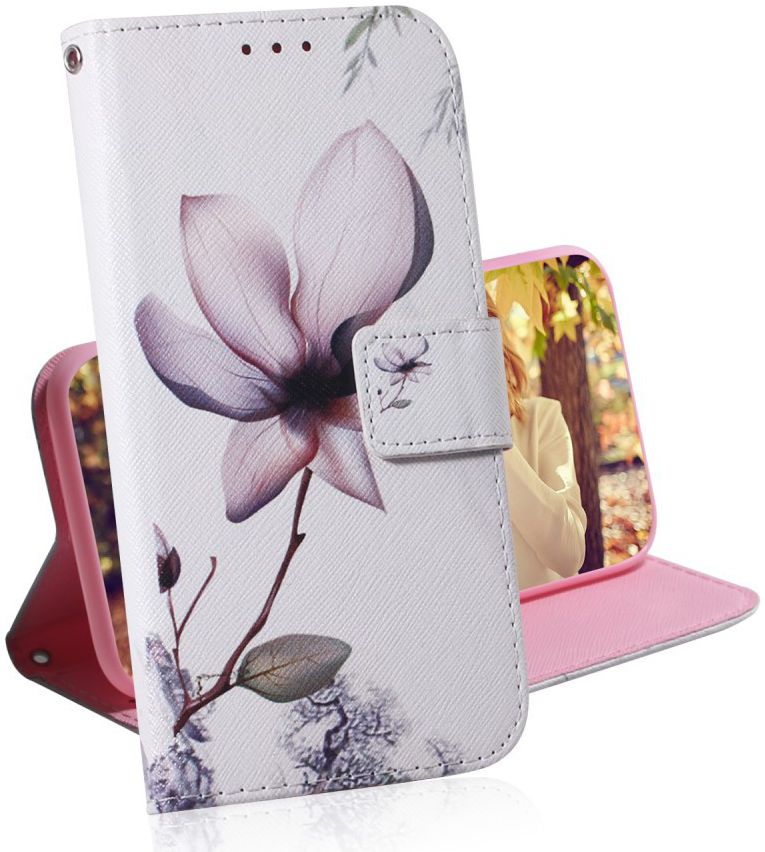 Huawei P30 Portemonnee Hoesje met Print Bloem afbeelding 1