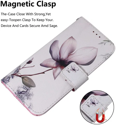 Huawei P30 Portemonnee Hoesje met Print Bloem afbeelding 7