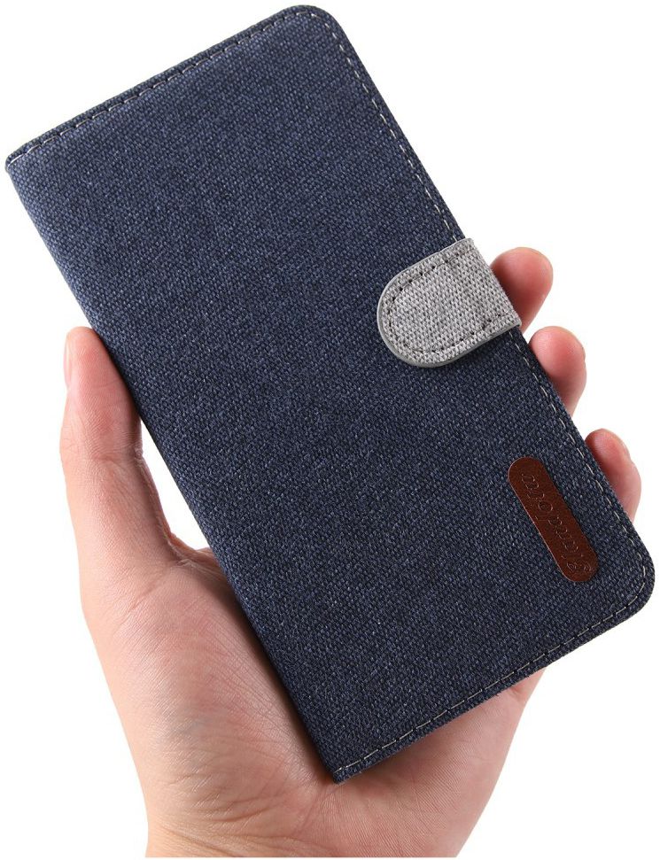 Huawei P30 Pro Soft Canvas Portemonnee Hoesje Blauw afbeelding 4