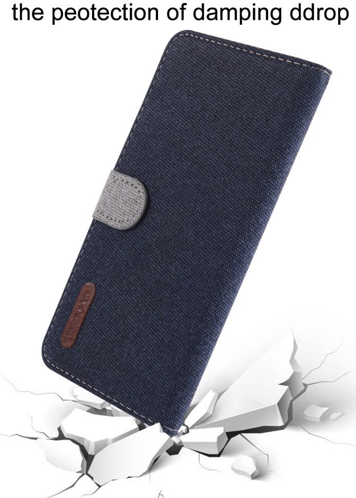 Huawei P30 Pro Soft Canvas Portemonnee Hoesje Blauw afbeelding 5