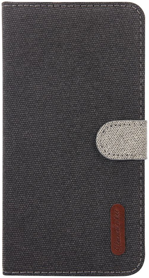 Huawei P30 Pro Soft Canvas Portemonnee Hoesje Zwart afbeelding 2