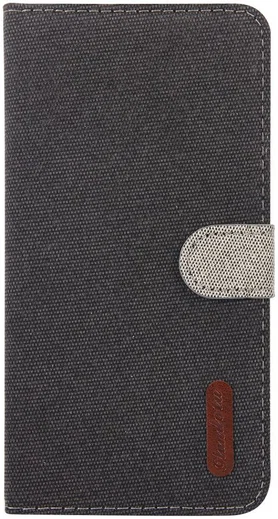 Huawei P30 Pro Soft Canvas Portemonnee Hoesje Zwart afbeelding 2