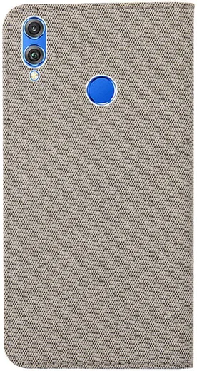 Huawei P Smart (2019) Soft Canvas Portemonnee Hoesje Khaki afbeelding 4