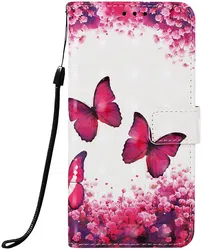 Samsung Galaxy A50 Book Case Hoesje Wallet met Vlinder Print afbeelding