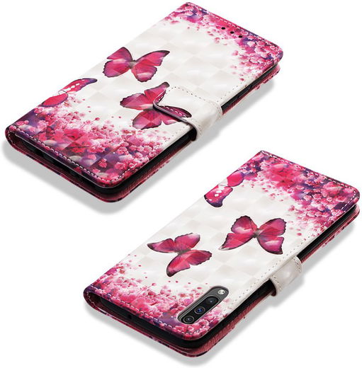 Samsung Galaxy A50 Book Case Hoesje Wallet met Vlinder Print afbeelding 6