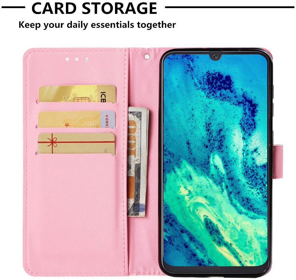Samsung Galaxy A50 Book Case Hoesje Wallet met Vlinder Print afbeelding 2