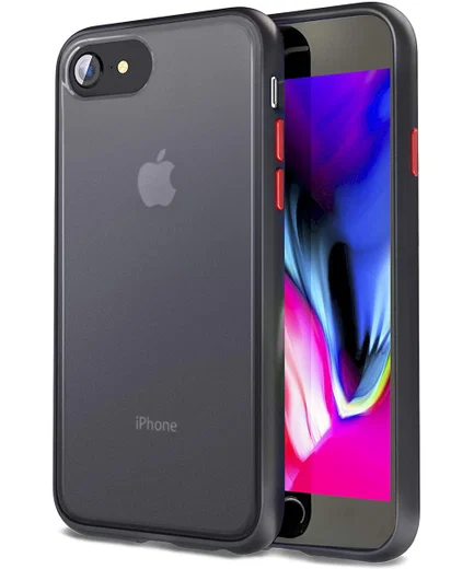 Apple iPhone SE (2020) / 8 / 7 Hoesje Transparant Hybride Zwart afbeelding 1