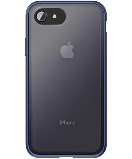 iPhone SE (2020/2022) / 8 / 7 Hoesje Transparant Hybride Zwart/Blauw afbeelding 2