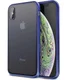 Apple iPhone XS / X Hoesje Transparant Hybride Back Cover Zwart/Blauw afbeelding 1