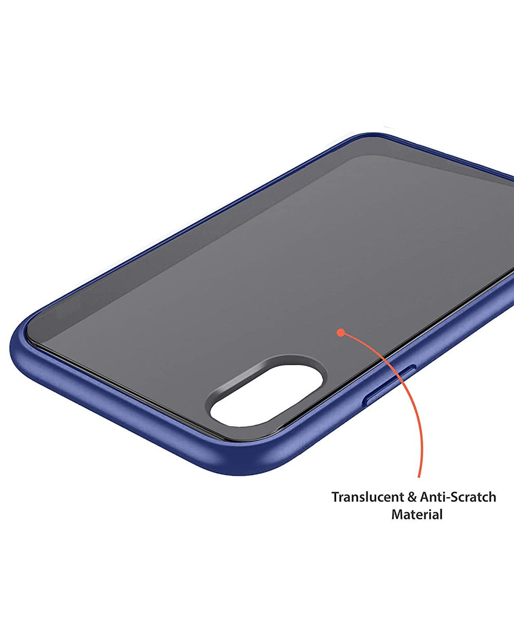 Apple iPhone XS / X Hoesje Transparant Hybride Back Cover Zwart/Blauw afbeelding 6