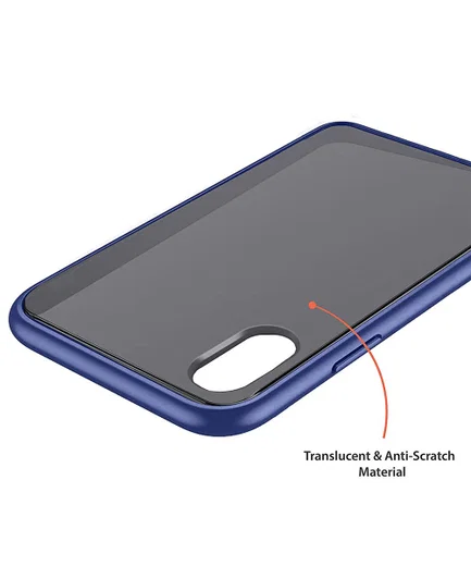 Apple iPhone XS / X Hoesje Transparant Hybride Back Cover Zwart/Blauw afbeelding 6