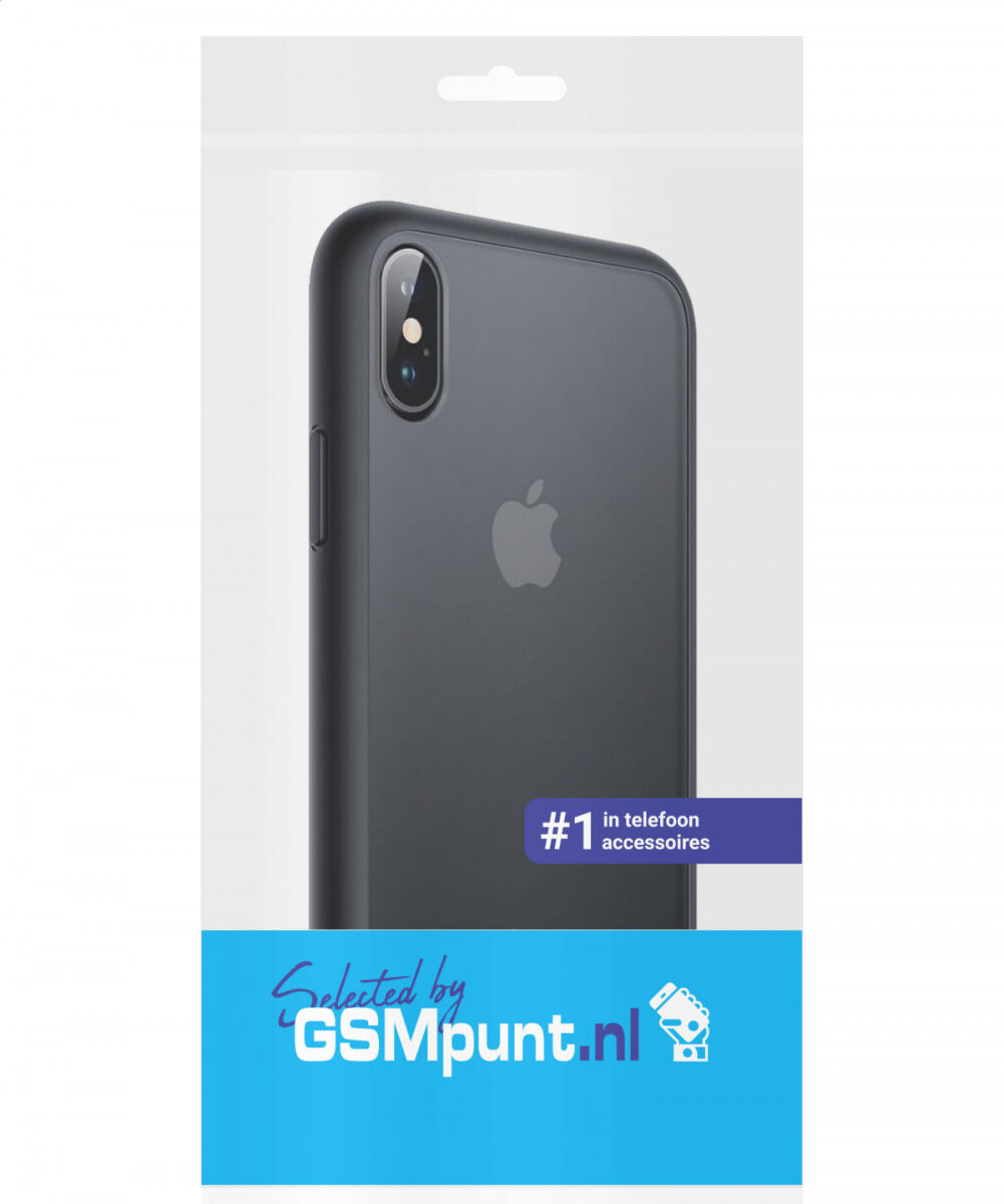 Apple iPhone XS / X Hoesje Transparant Hybride Back Cover Zwart afbeelding 5