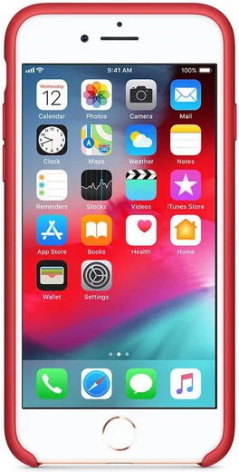 Apple iPhone 7/8 Siliconenhoesje Rood afbeelding 4