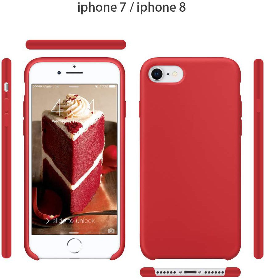 Apple iPhone 7/8 Siliconenhoesje Rood afbeelding 5