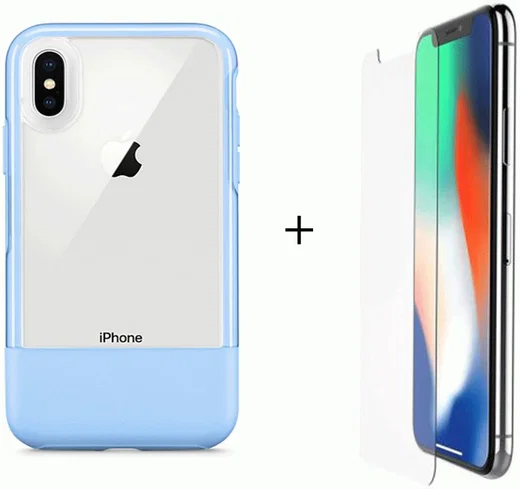 Otterbox Duo Case iPhone X / XS Hoesje + Alpha Glass Sky Blue afbeelding 1
