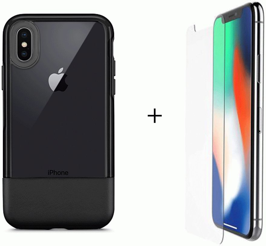 Otterbox Duo Case iPhone X / XS Hoesje + Alpha Glass Zwart afbeelding 1