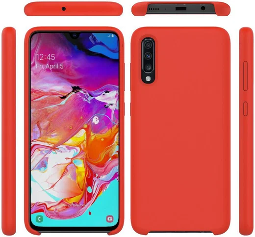 Samsung Galaxy A70 Siliconen Hoesje Rood afbeelding 6