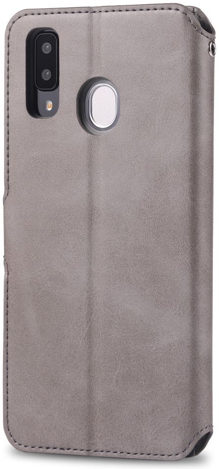 AZNS Samsung Galaxy A40 Portemonnee Stand Hoesje Grijs afbeelding 4