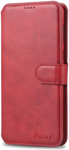 AZNS Samsung Galaxy A40 Portemonnee Stand Hoesje Rood afbeelding 3