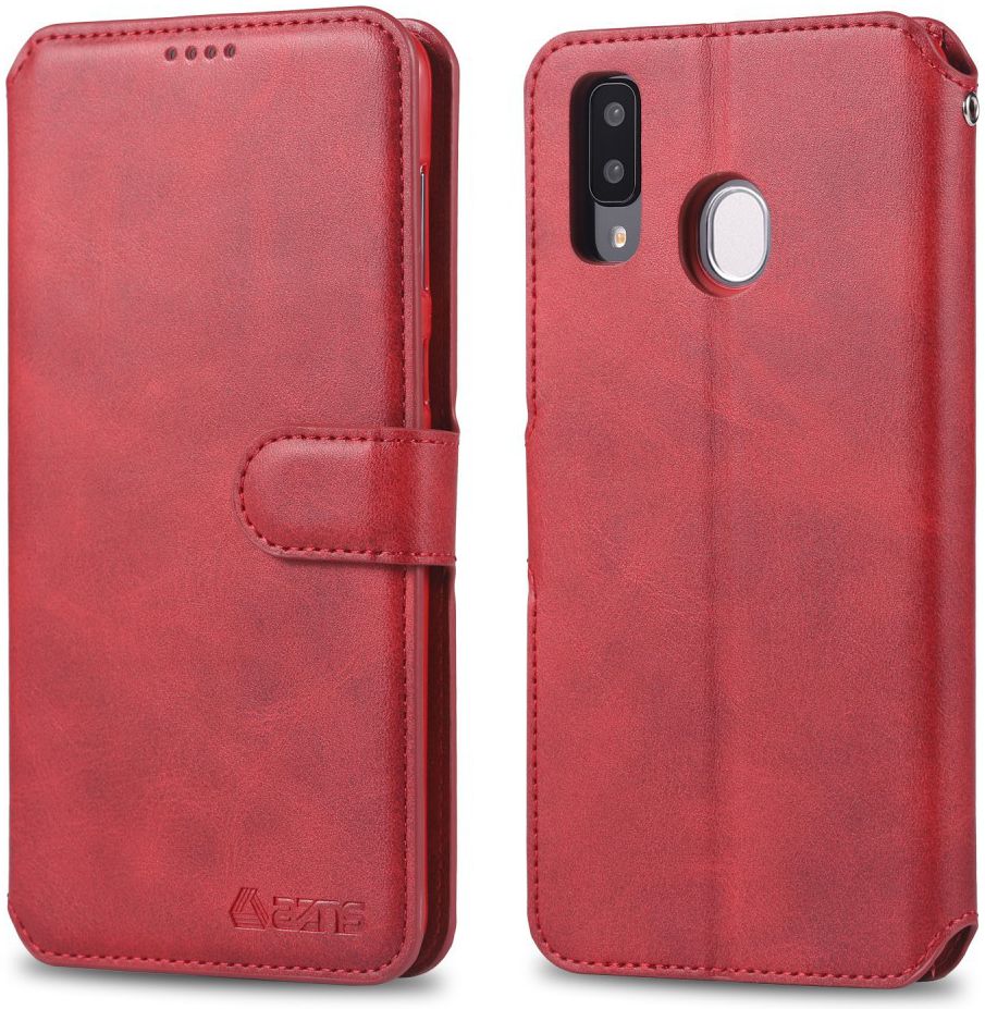AZNS Samsung Galaxy A40 Portemonnee Stand Hoesje Rood afbeelding 2