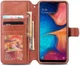 AZNS Samsung Galaxy A40 Portemonnee Stand Hoesje Bruin afbeelding 2