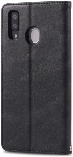AZNS Retro Samsung Galaxy A40 Portemonnee Stand Hoesje Zwart afbeelding 4