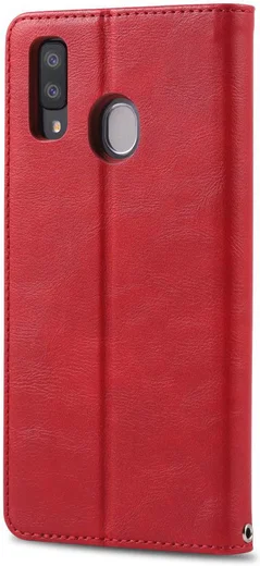 AZNS Retro Samsung Galaxy A40 Portemonnee Stand Hoesje Rood afbeelding 4