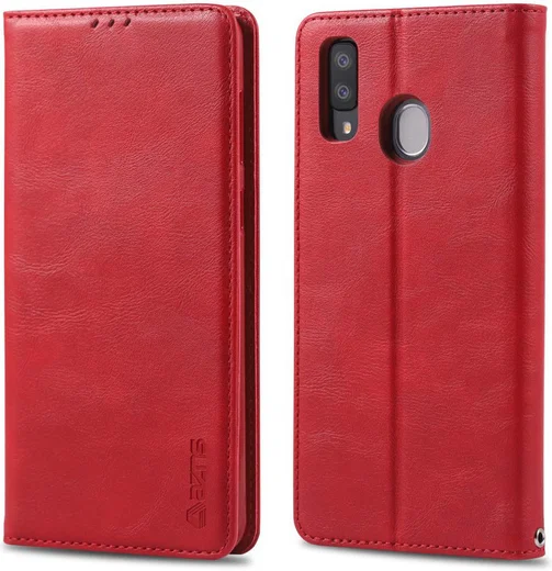 AZNS Retro Samsung Galaxy A40 Portemonnee Stand Hoesje Rood afbeelding 2