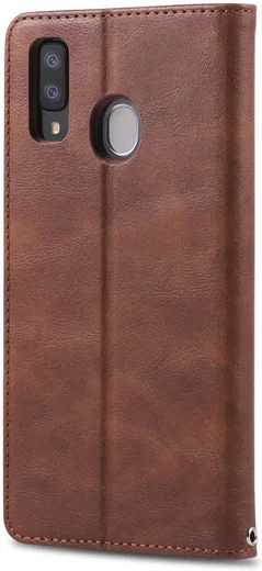 AZNS Retro Samsung Galaxy A40 Portemonnee Stand Hoesje Donkerbruin afbeelding 4