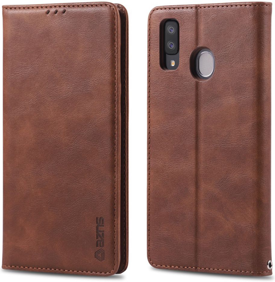 AZNS Retro Samsung Galaxy A40 Portemonnee Stand Hoesje Donkerbruin afbeelding 2